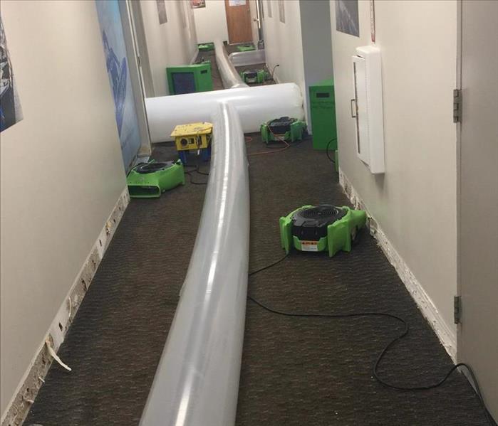 Tubing in a Corridor for Drying plus Equipment
