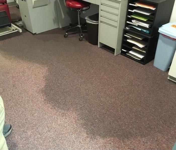 water damage office and carpet